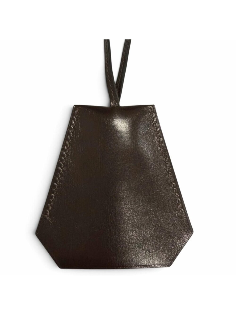 Hermes Box Calf Martin Margiela Era Large Clochette Necklace Dark Brown